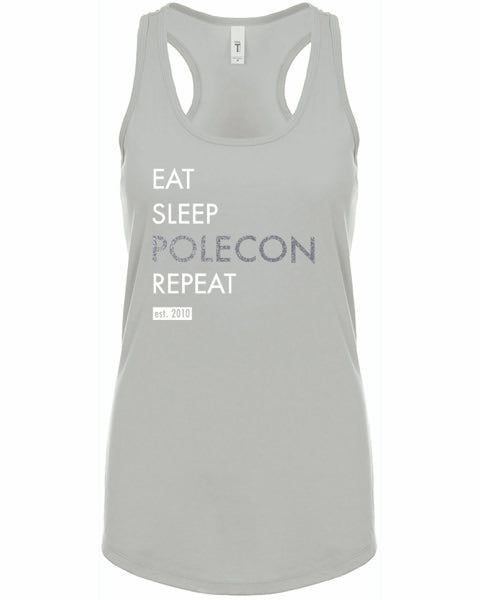 Eat Sleep POLECON Repeat Racer Back Tank
